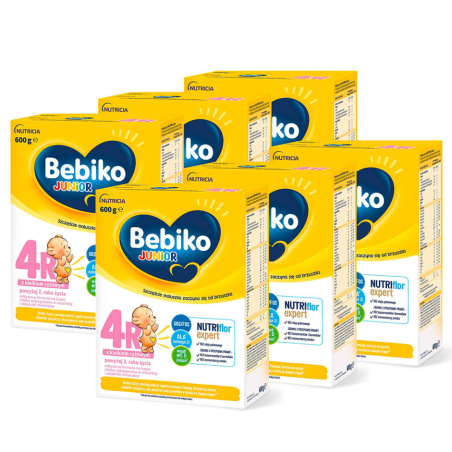 Bebiko Junior 4R NUTRIflor Expert odżywcza formuła na bazie mleka dla dzieci powyżej 2. roku życia ZESTAW 6x600g