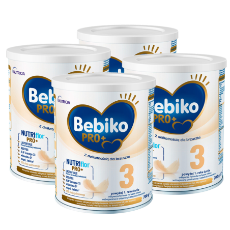 Bebiko Pro+ 3 odżywcza formuła na bazie mleka dla dzieci powyżej 1. roku życia ZESTAW 4x700g