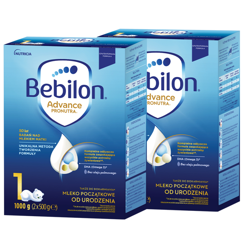 Bebilon 1 Pronutra Advance Mleko początkowe od urodzenia ZESTAW 2x1000g