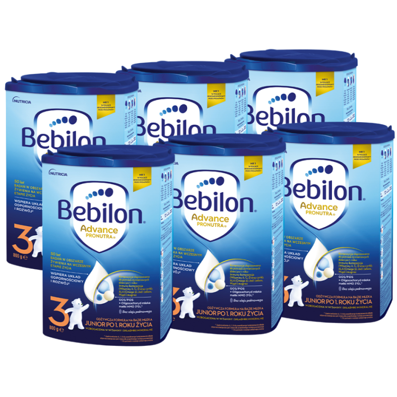 Bebilon 3 Pronutra-Advance Mleko modyfikowane po 1. roku życia ZESTAW 6x800g