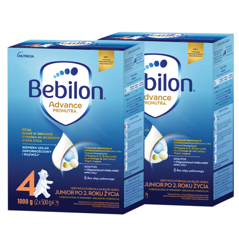 Bebilon 4 Pronutra Advance Mleko modyfikowane po 2. roku życia ZESTAW 2x1000g