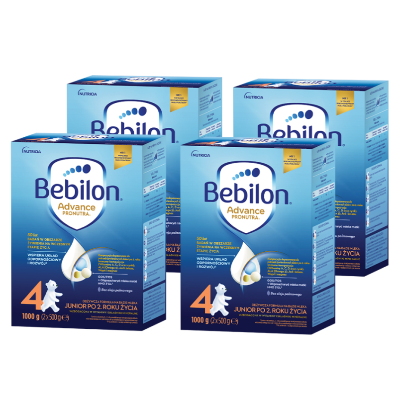 Bebilon 4 Pronutra Advance Mleko modyfikowane po 2. roku życia ZESTAW 4x1000g