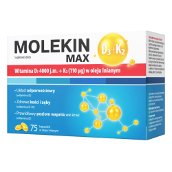 Molekin D3+K2 Max w oleju lnianym 75 kapsułek