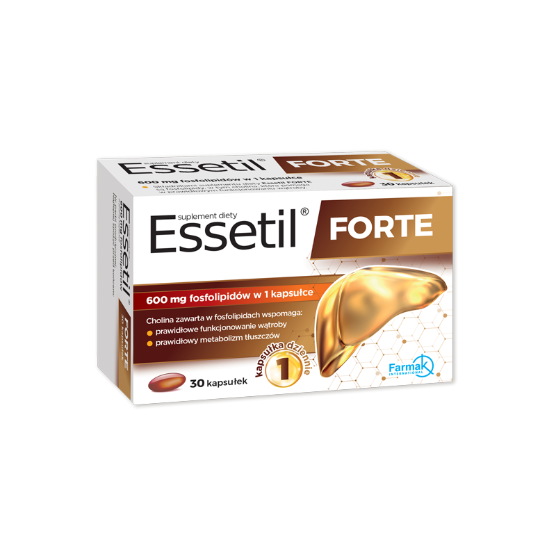 Essetil Forte 600mg na wątrobę 30 kapsułek