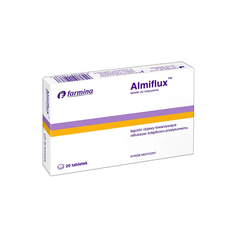 Almiflux refluks żołądkowo-przełykowy 20 tabletek do rozgryzania