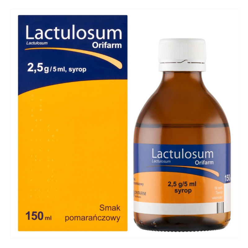 Lactulosum Orifarm 2,5g/5ml syrop o smaku pomarańczowym 150ml