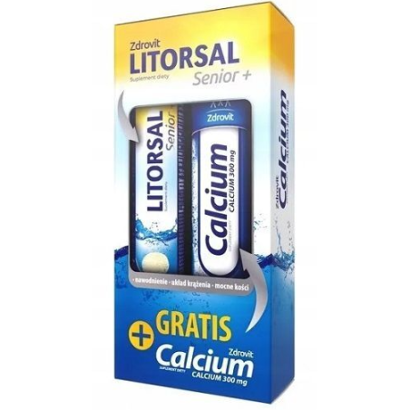 Zdrovit Litorsal Senior+ 24 tableteki + Zdrovit Calcium 300mg 20 tabletek