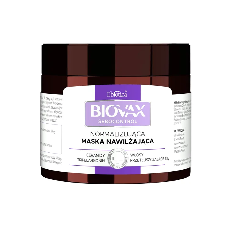 Biovax Sebocontrol normalizująca maska nawilżająca 250 ml