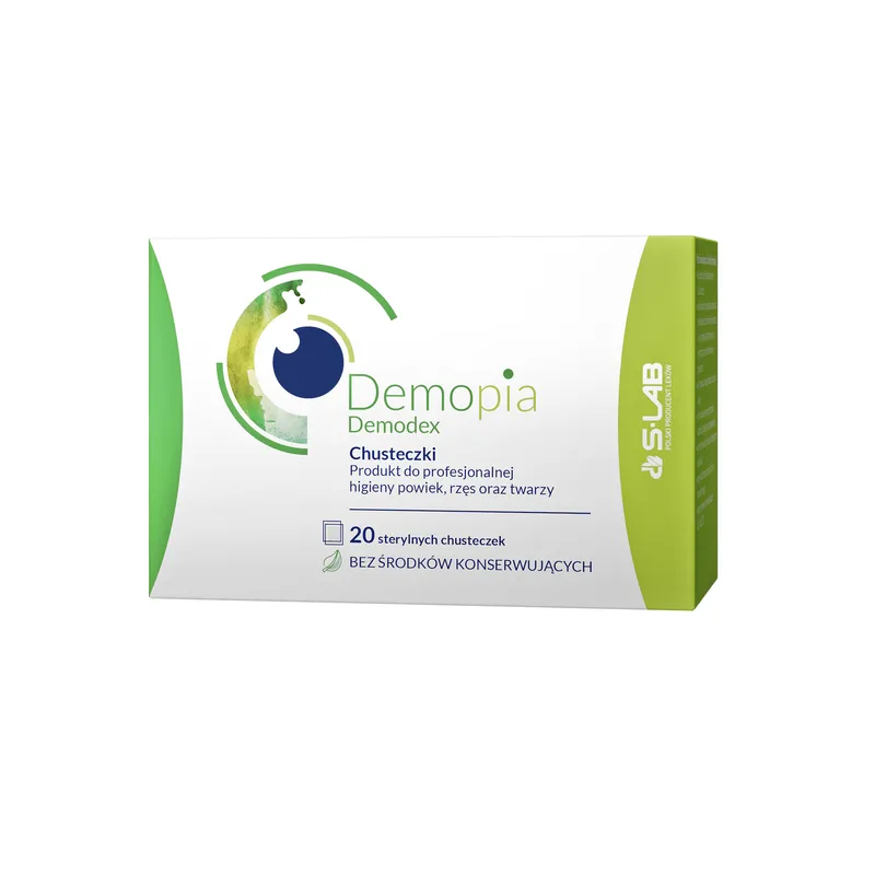Demopia Demodex chusteczki do profesjonalnej higieny powiek rzęs oraz twarzy 20 sztuk