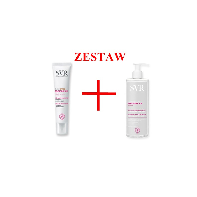 Zestaw SVR SENSIFINE AR Creme SPF50+ krem ochronny 40ml + SENSIFINE AR EAU Woda micelarna 75ml