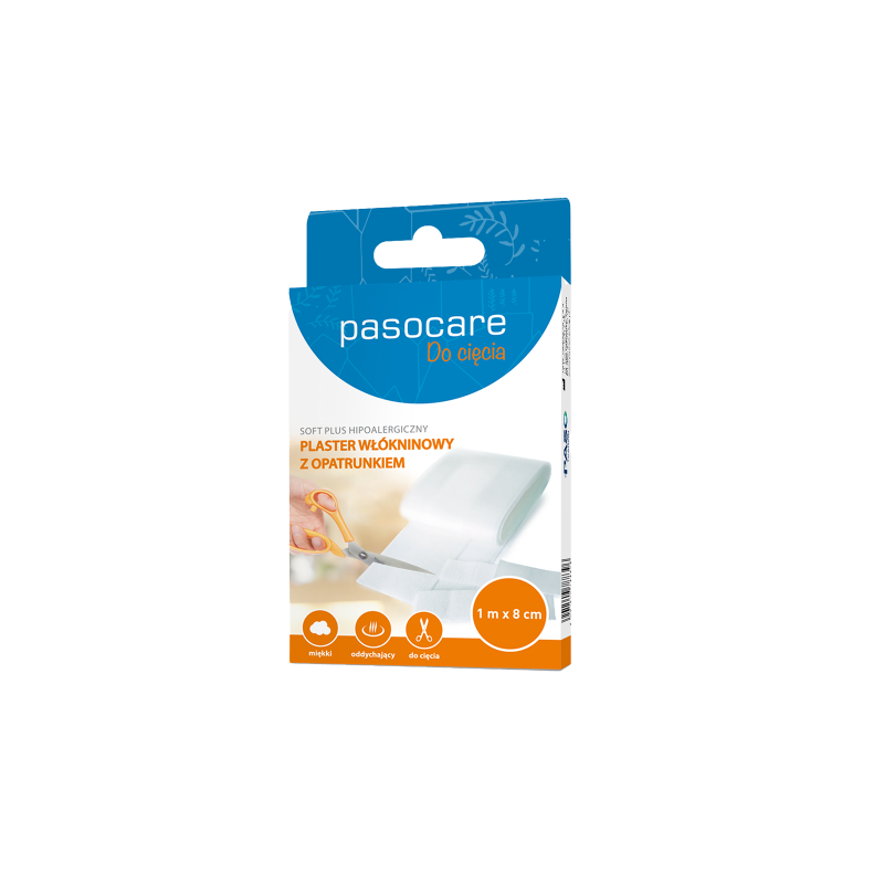 Pasocare Soft Plus hipoalergiczny plaster włókninowy z opatrunkiem 1m x 8cm 1 sztuka