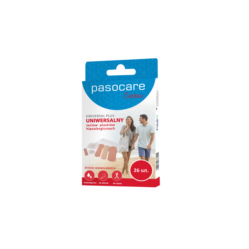 Pasocare Universal Plus uniwersalny zestaw plastrów hipoalergicznych 26 sztuk