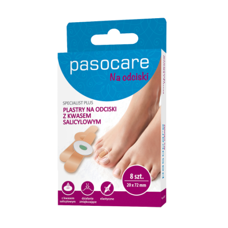 Pasocare Specialist Plus plastry na odciski z kwasem salicylowym 8 sztuk