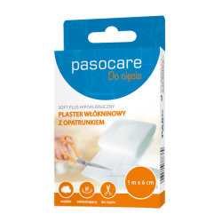 Pasocare Soft Plus hipoalergiczny plaster włókninowy z opatrunkiem 1m x 6cm 1 sztuka