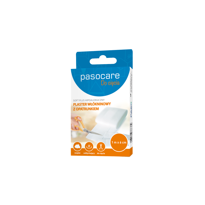 Pasocare Soft Plus hipoalergiczny plaster włókninowy z opatrunkiem 1m x 6cm 1 sztuka