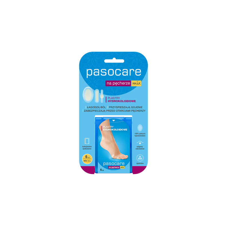 Pasocare plastry hydrokoloidowe na pęcherze mix 6 sztuk