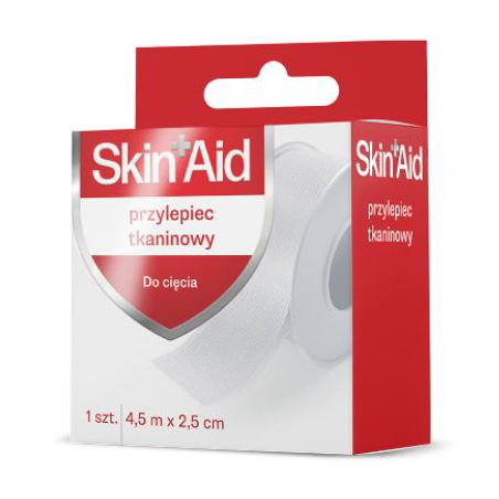 Skin Aid Przylepiec tkaninowy 4,5m x 2,5cm 1 sztuka