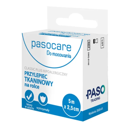 Pasocare Soft Roll Przylepiec tkaninowy na rolce 5m x 5cm 1 sztuka