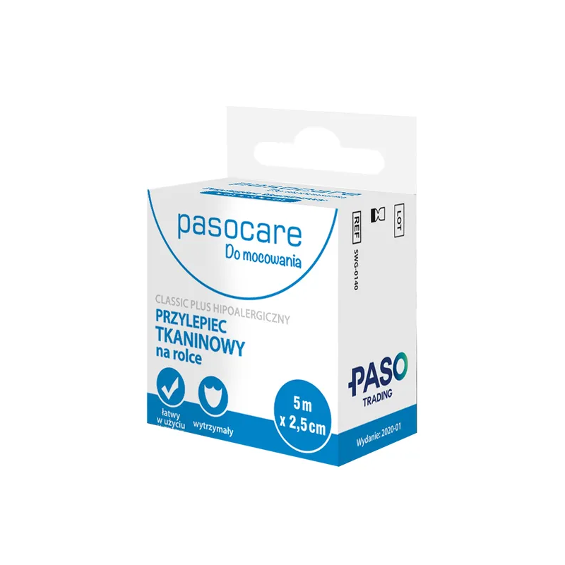 Pasocare Soft Roll Przylepiec tkaninowy na rolce 5m x 2,5cm 1 sztuka