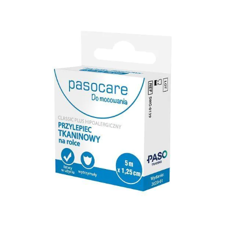 Pasocare Soft Roll Przylepiec tkaninowy na rolce 5m x 1,25cm 1 sztuka