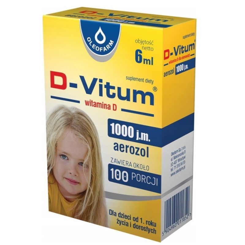 D-Vitum 1000 j.m. Witamina D dla dzieci aerozol 6ml