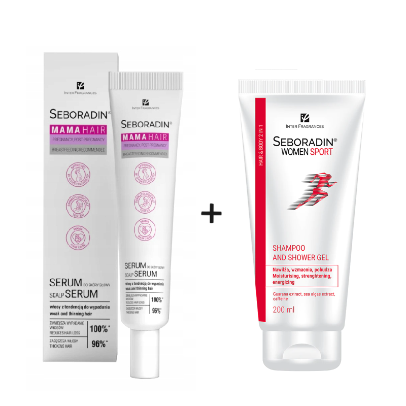 Seboradin Mama Hair Serum do skóry głowy 100ml + Seboradin Women Sport Szampon i żel 2w1 200ml