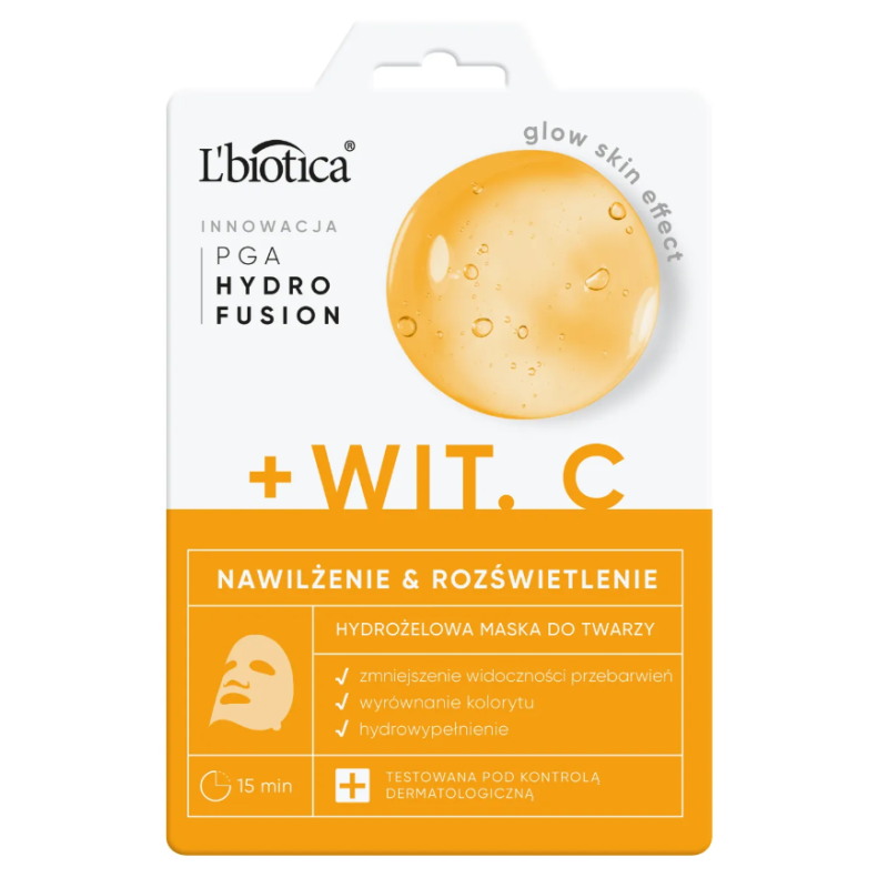 L'Biotica Phf + Witamina C Hydrożelowa Maska nawilżenie i rozświetlenie 1 sztuka