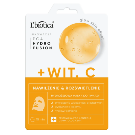 L'Biotica Phf + Witamina C Hydrożelowa Maska nawilżenie i rozświetlenie 1 sztuka