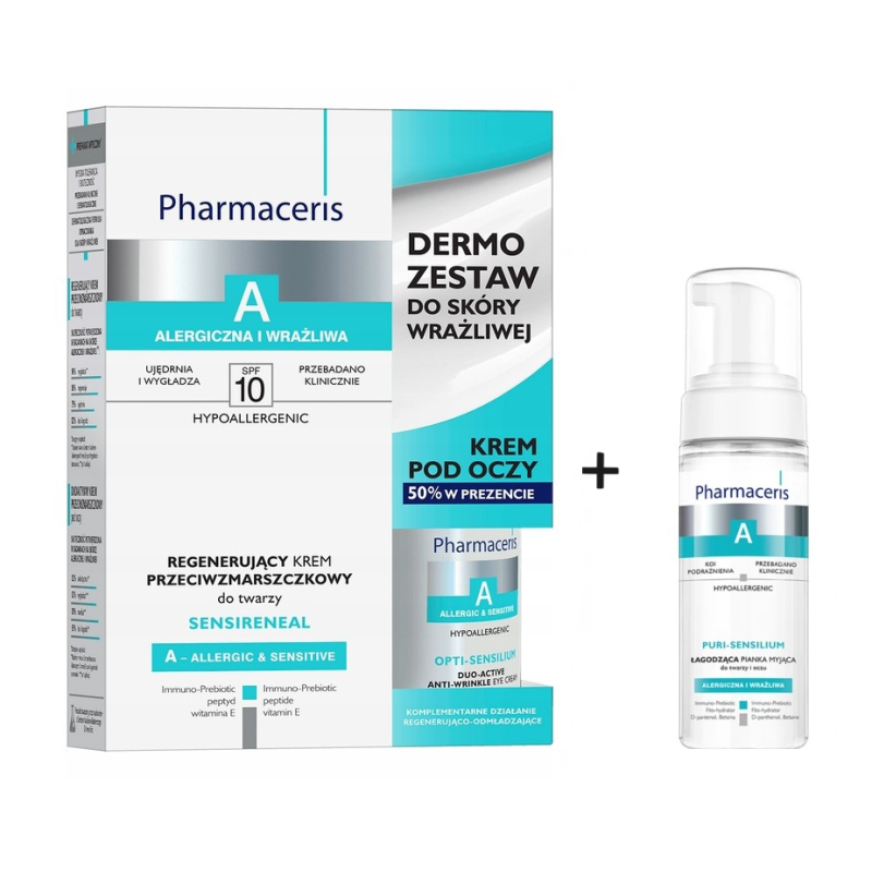 Pharmaceris A Zestaw Krem przeciwzmarszczkowy do twarzy 30ml+Krem przeciwzmarszczkowy 15ml+Pharmaceris A Łagodząca pianka 50ml