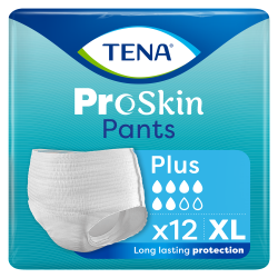 TENA PANTS ProSkin Plus Majtki chłonne rozmiar XL 12 sztuk