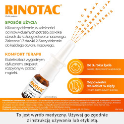 RINOTAC spray do nosa, nawilżenie i regeneracja błony śluzowej nosa 10ml