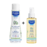 Mustela Delikatny żel do mycia 200ml + Mustela Baby Oil Olejek pielęgnacyjny dla dzieci do masażu 100ml