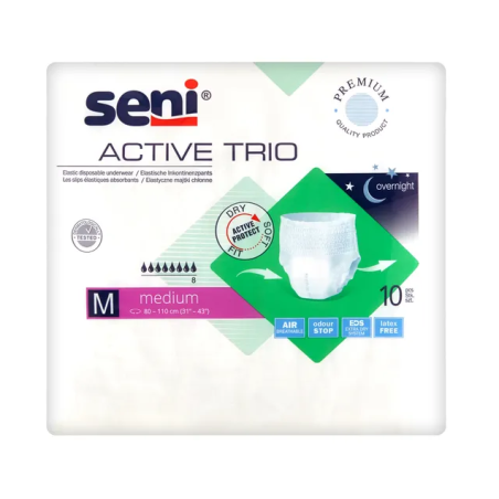 Seni Activ Trio Medium elastyczne majtki chłonne M 10 sztuk