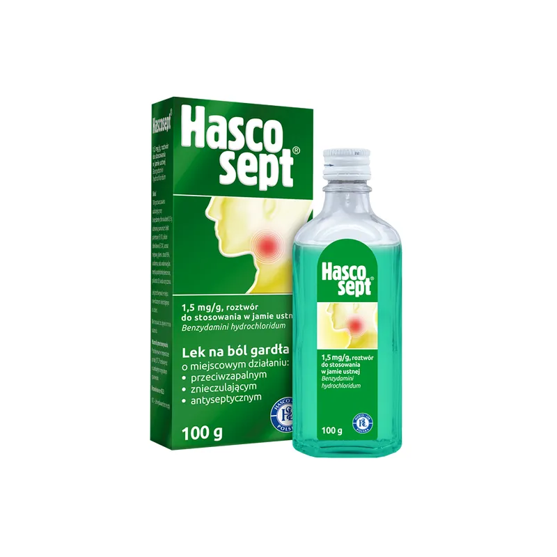 Hascosept 1,5 mg/g roztwór do stosowania w jamie ustnej 100 g