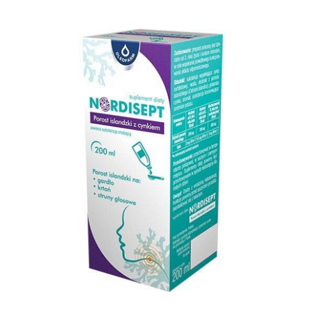 Nordisept Porost islandzki z cynkiem syrop 200 ml