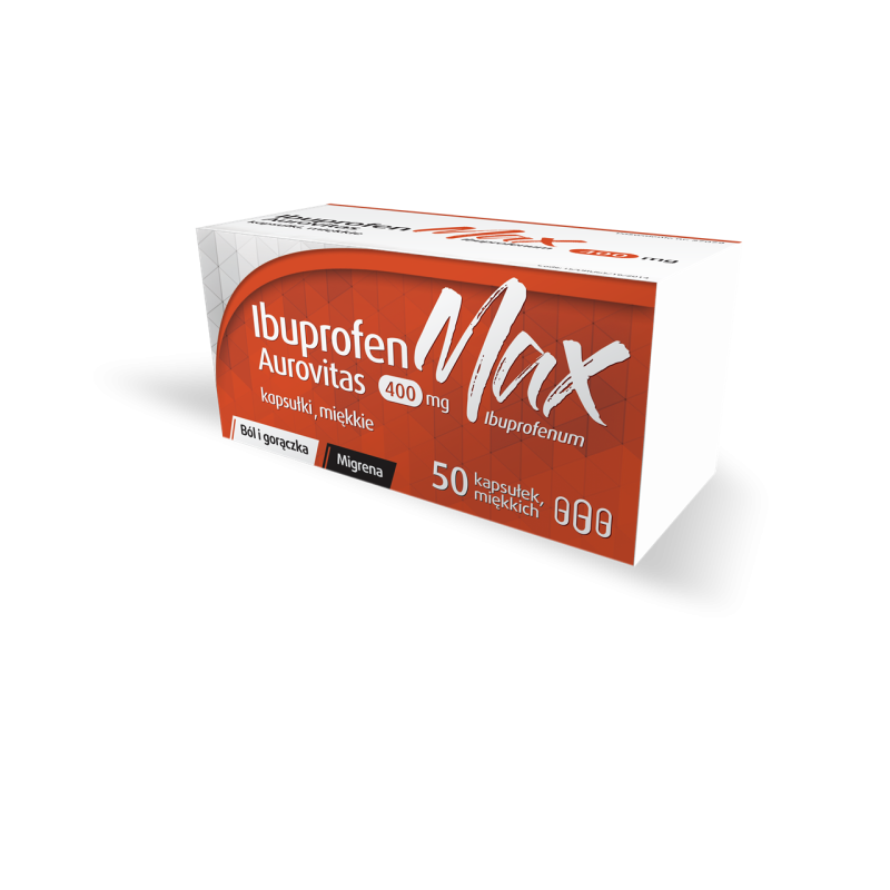 Ibuprofen MAX Aurovitas 400 mg 10 kapsułek