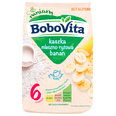 BoboVita Kaszka mleczno-ryżowa banan po 6. miesiącu 230g