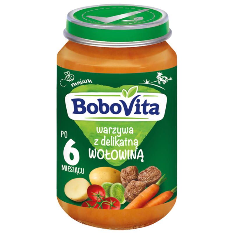 BoboVita Warzywa z delikatną wołowiną po 6. miesiącu 190g