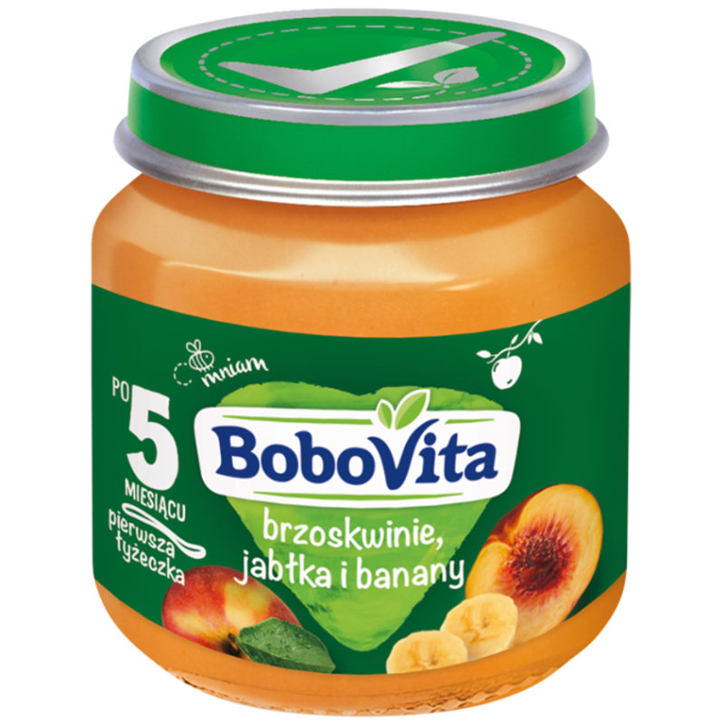 BoboVita Brzoskwinie, jabłka i banany po 5. miesiącu 125g