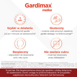 GARDIMAX MEDICA lek na ból gardła 24 tabletki do ssania o smaku miętowym