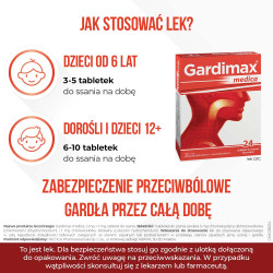 GARDIMAX MEDICA lek na ból gardła 24 tabletki do ssania o smaku miętowym