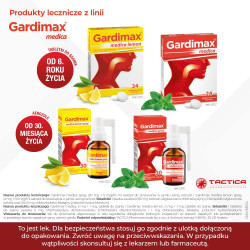 GARDIMAX MEDICA lek na ból gardła 24 tabletki do ssania o smaku miętowym