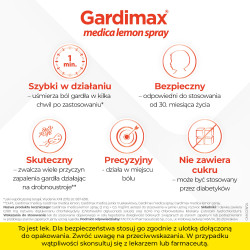 Gardimax medica lemon spray na ból gardła  o smaku cytrynowym 30ml