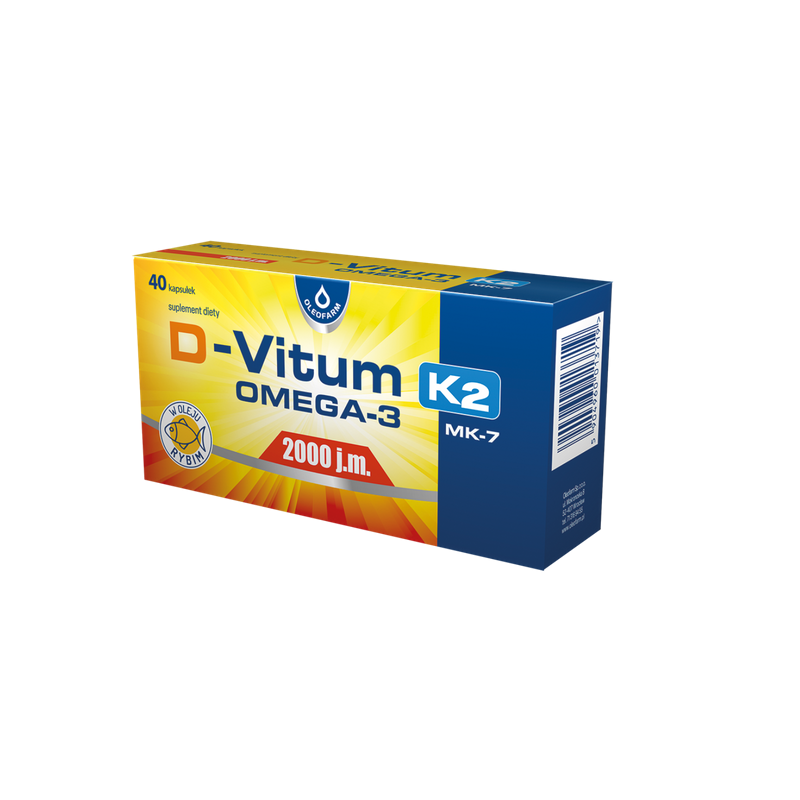 D-Vitum 2000 j.m. K2 MK-7 OMEGA-3 40 kapsułek