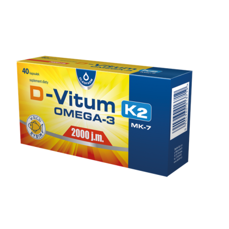 D-Vitum 2000 j.m. K2 MK-7 OMEGA-3 40 kapsułek