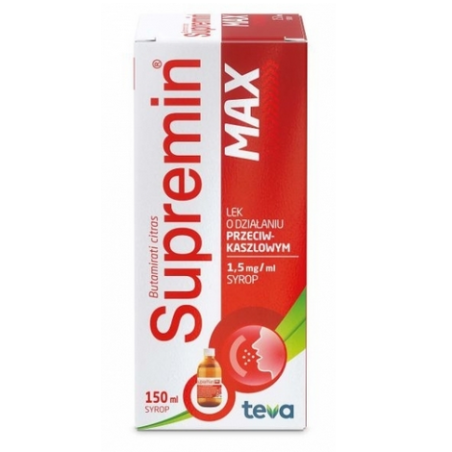 Supremin MAX 1,5 mg/ml syrop 150 ml, Data ważności: 28.02.2025r.