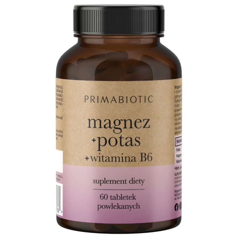 Primabiotic Magnez + Potas + Witamina B6 60 kapsułek