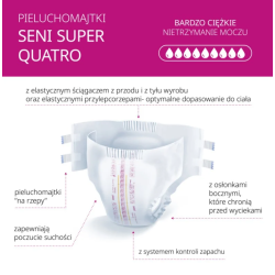 Pieluchomajtki SENI SUPER QUATRO SMALL 10 sztuk