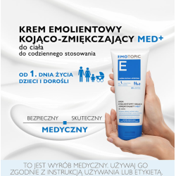 EMOTOPIC KREM EMOLIENTOWY KOJĄCO-ZMIĘKCZAJĄCY MED+ do ciała do codziennego stosowania 200ml