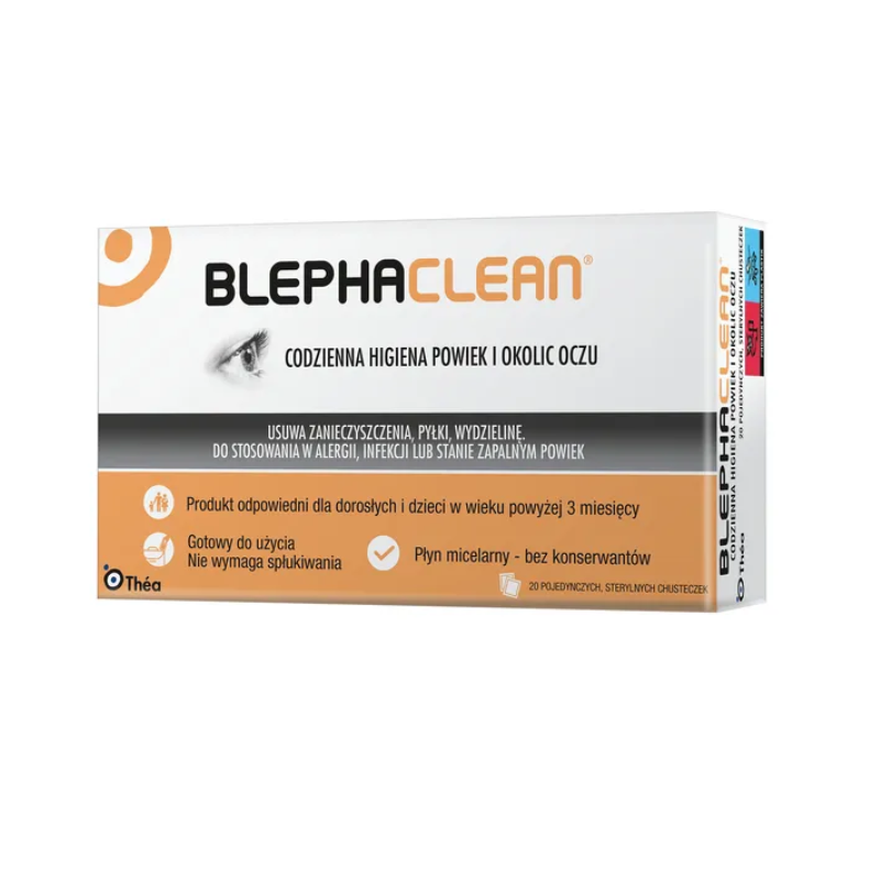 Blephaclean Chusteczki sterylne do codziennej higieny powiek 20 sztuk